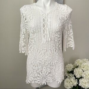 TIMING Women’s Open Knit 3/4 Sleeve Top Size S/M